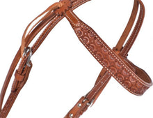 Load image into Gallery viewer, Browband Headstall w/Scalloped Tooling