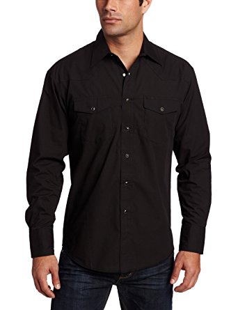 Wrangler Long Sleeve Black Western Shirt