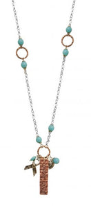 Cowgirl Tough Silver Necklace With Copper Pendant