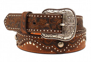 Ariat Women's Brown Studded Leather Belt