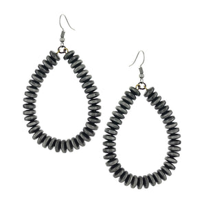 Southwestern Pewter Beaded Teardrop Attitude Earrings