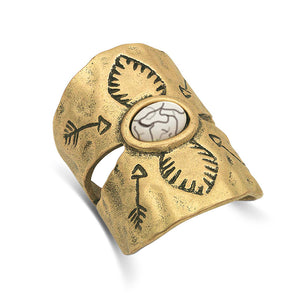 White Turquoise Shield Ring Attitude Jewelry