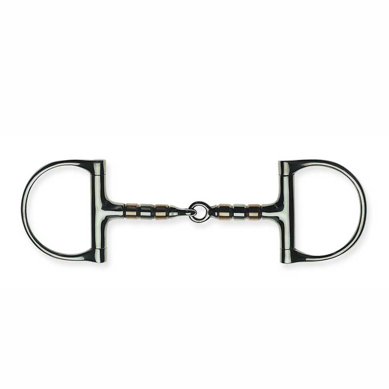 Jointed With Copper Rollers D-ring Snaffle - 13mm