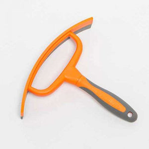 Orange Plastic Sweat Scrapper With Rubber Handle