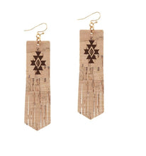 Load image into Gallery viewer, Fringe Aztec Leather Earrings