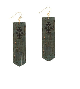 Fringe Aztec Leather Earrings