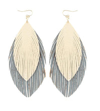 Load image into Gallery viewer, Double Layered Fringe Feather Earrings