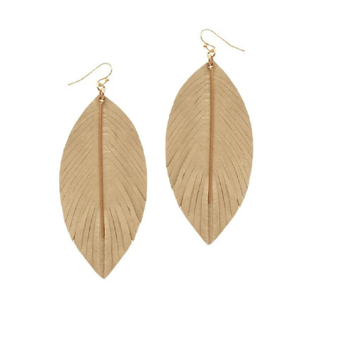 Feather Earrings w/Bar