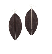 Load image into Gallery viewer, Feather Earrings w/Bar