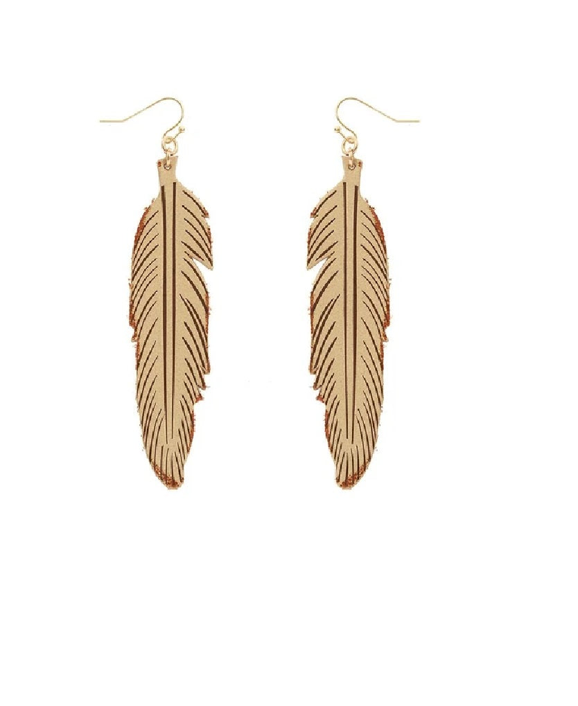 Feather Leather Earrings