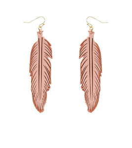 Feather Leather Earrings