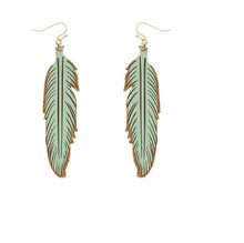 Load image into Gallery viewer, Feather Leather Earrings
