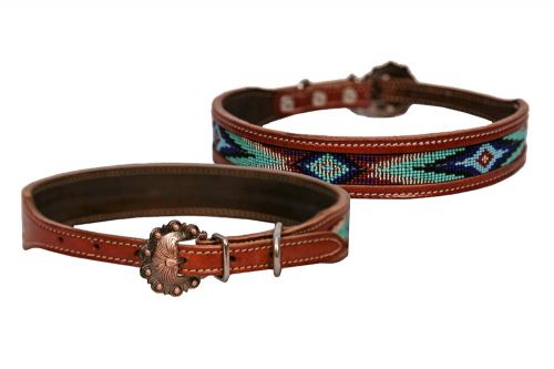 Turquoise Beaded Couture Dog Collar