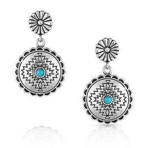 Montana Silversmith   Center of the Storm Turquoise Coin Earrings