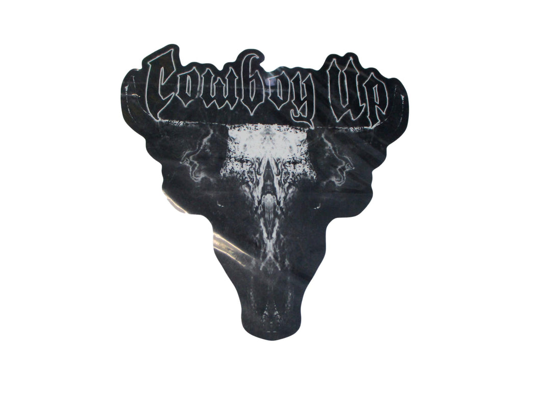 Cowboy Up Smoke Skull Decal
