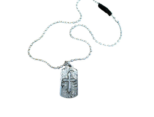 Silver Strike Cross Dog Tag