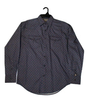 Load image into Gallery viewer, Men&#39;s Navy Medallion Western Shirt