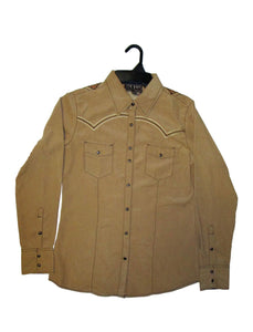 Tan Suede With Embroidered Back Women's Western Shirt