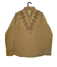 Load image into Gallery viewer, Tan Suede With Embroidered Back Women&#39;s Western Shirt