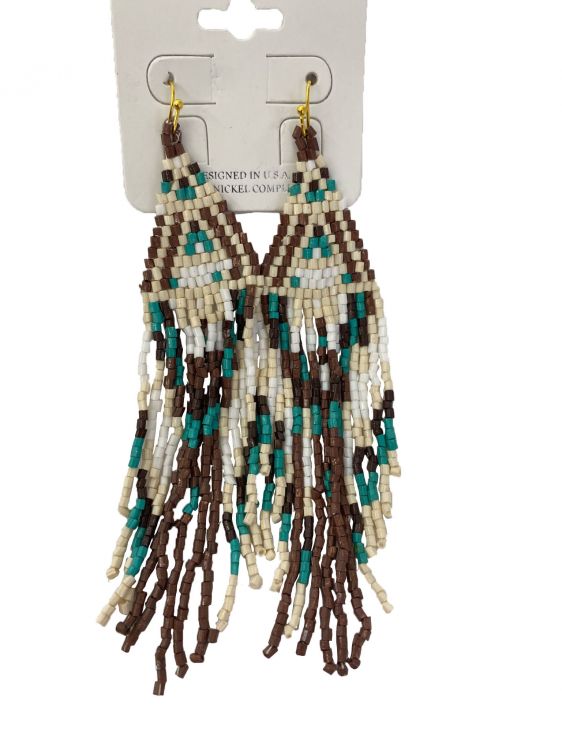Large Teardrop Beaded Earrings