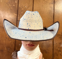 Load image into Gallery viewer, Blue Speckled Straw Hat