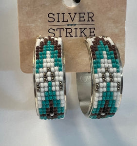 Silver Strike Southwest Beaded Hoop
