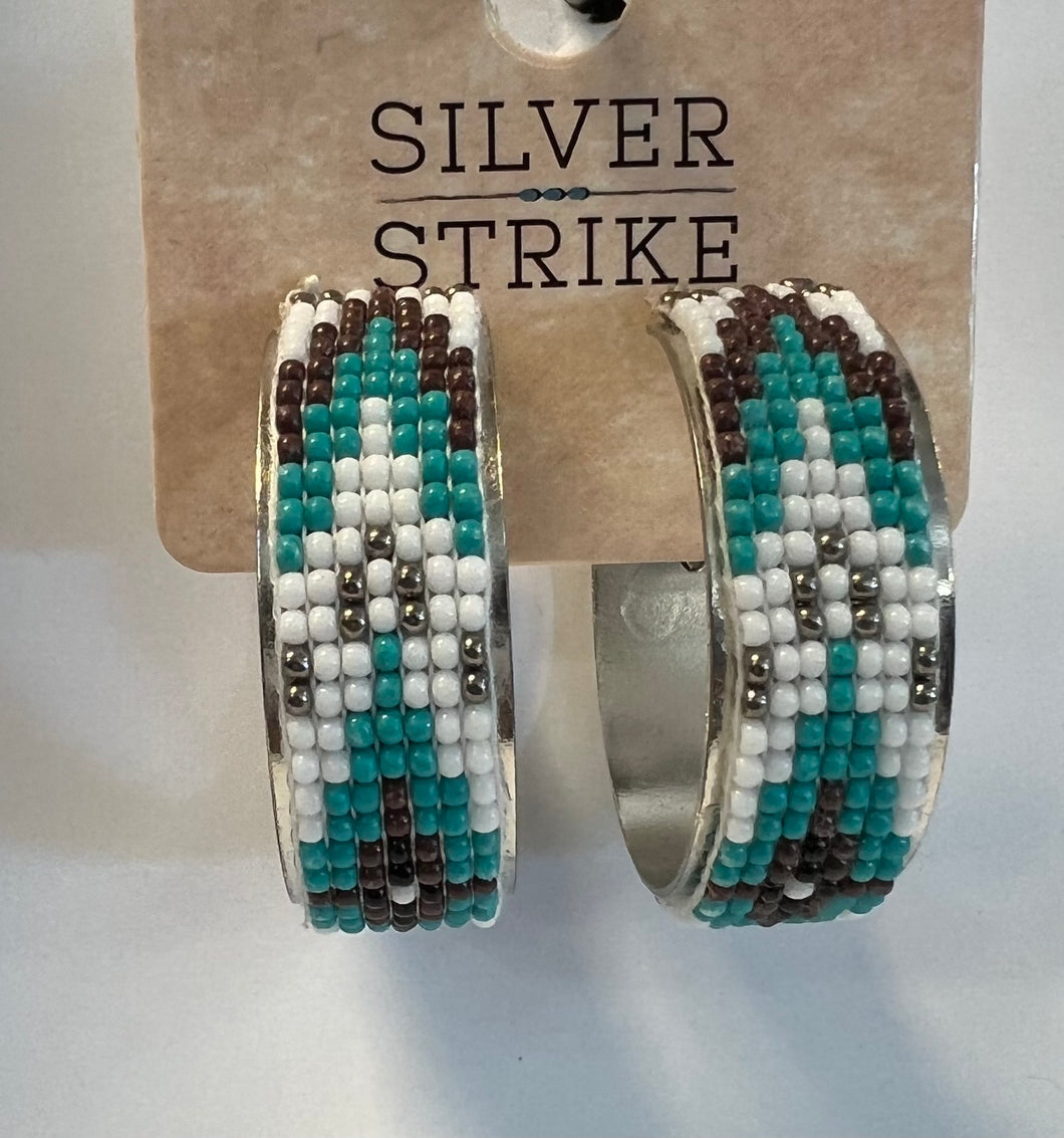 Silver Strike Southwest Beaded Hoop