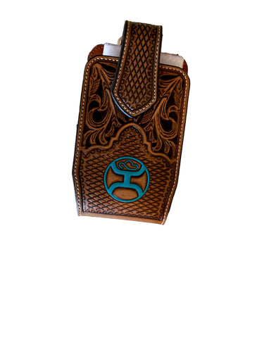 Hooey Teal Logo Tooled Cell Phone Case