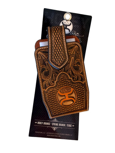 Hooey Orange Logo Tooled Cell Phone Case