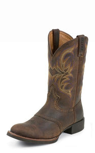 Justin Men’s Dark Brown Cowhide Round Toe Western Boots 7200 - Aces & Eights Western Wear, Inc. 