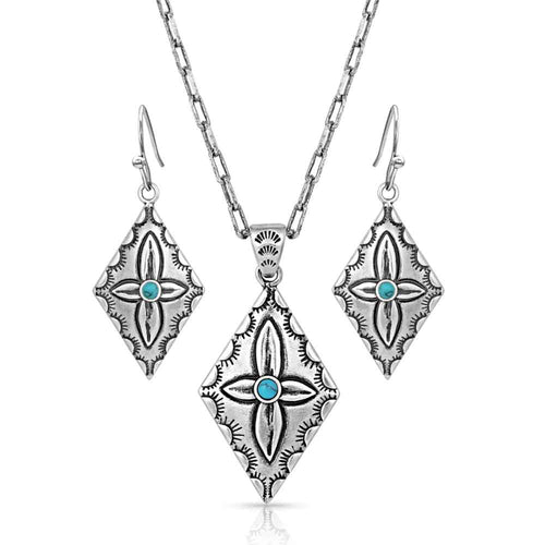 Montana Silversmith Primally Etched Turquoise Buffed Jewelry Set
