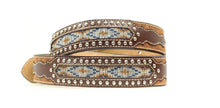 Load image into Gallery viewer, Nocona Top Hand Mens Ribbon Nailhead Tabs Flower Emboss Belt
