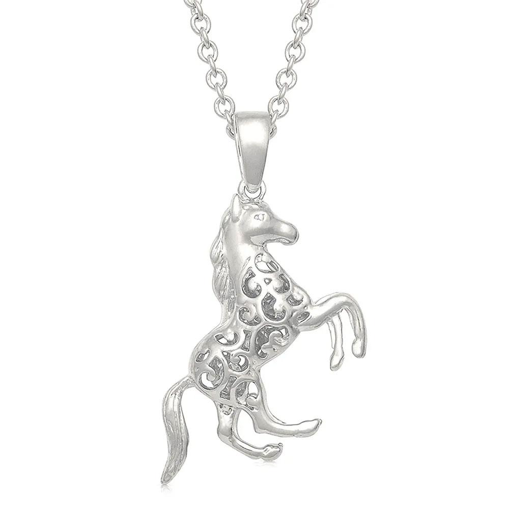Rearing Horse Charm Necklace