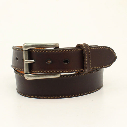 Nocona Mens Dark Brown Leather Belt