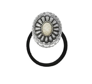 Silver & Stone Hair Tie Accessory