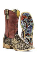 Load image into Gallery viewer, Kids Tin Haul Paisley Rocks Boots With Paisley Sole Handcrafted