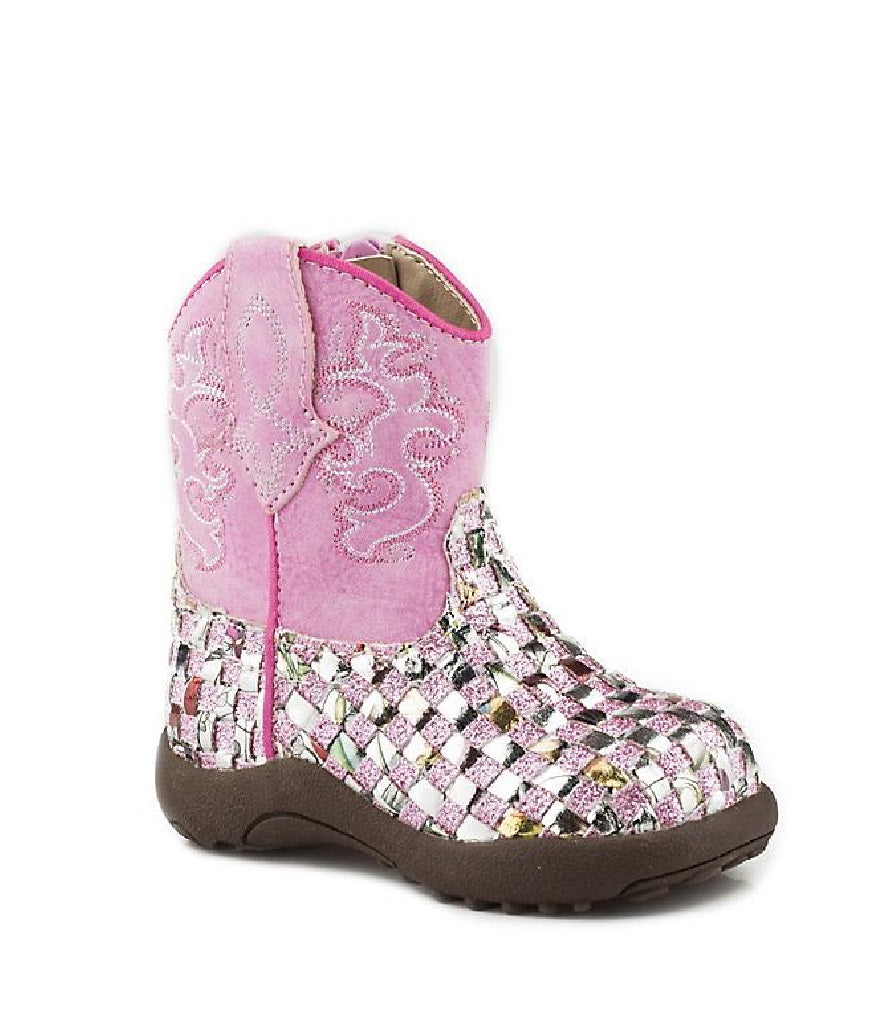 Roper Cowbabies Braided Multi Glitter Girls Boot