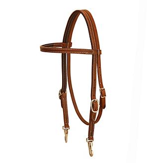Harness Leather DS Snap Browband Headstall