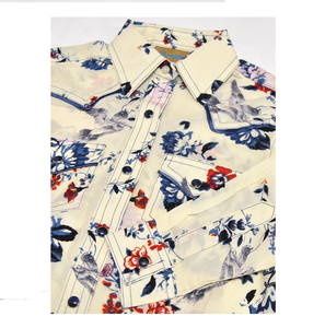 Wrangler Girls Ivory Floral Print Long Sleeve Snap Shirt