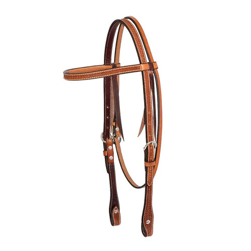 5/8” Golden Leather Spider Stamp Browband Headstall