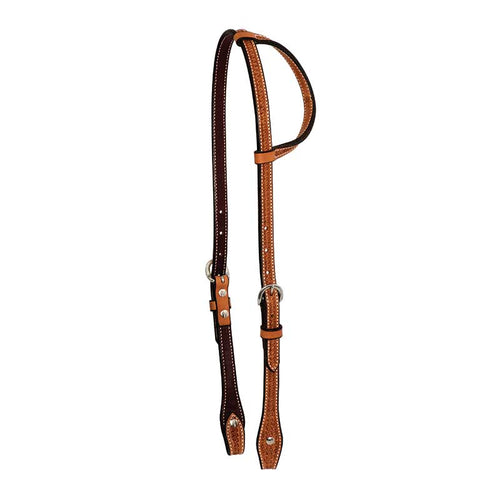 5/8” Golden Leather Spider Stamp Single Ear Headstall