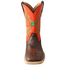 Load image into Gallery viewer, Twisted X Kid&#39;s Red and Green Hooey Cowboy Boots - Square Toe