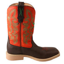 Load image into Gallery viewer, Twisted X Kid&#39;s Red and Green Hooey Cowboy Boots - Square Toe