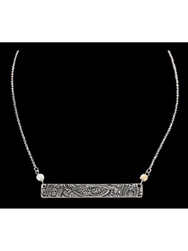 Antique Silver Short Necklace with Paisley