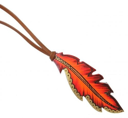 Fire & Gold Tie On Feather