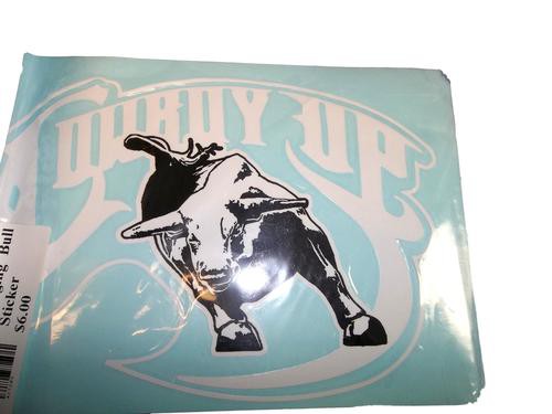 Cowboy Up Car Decal With A Bull