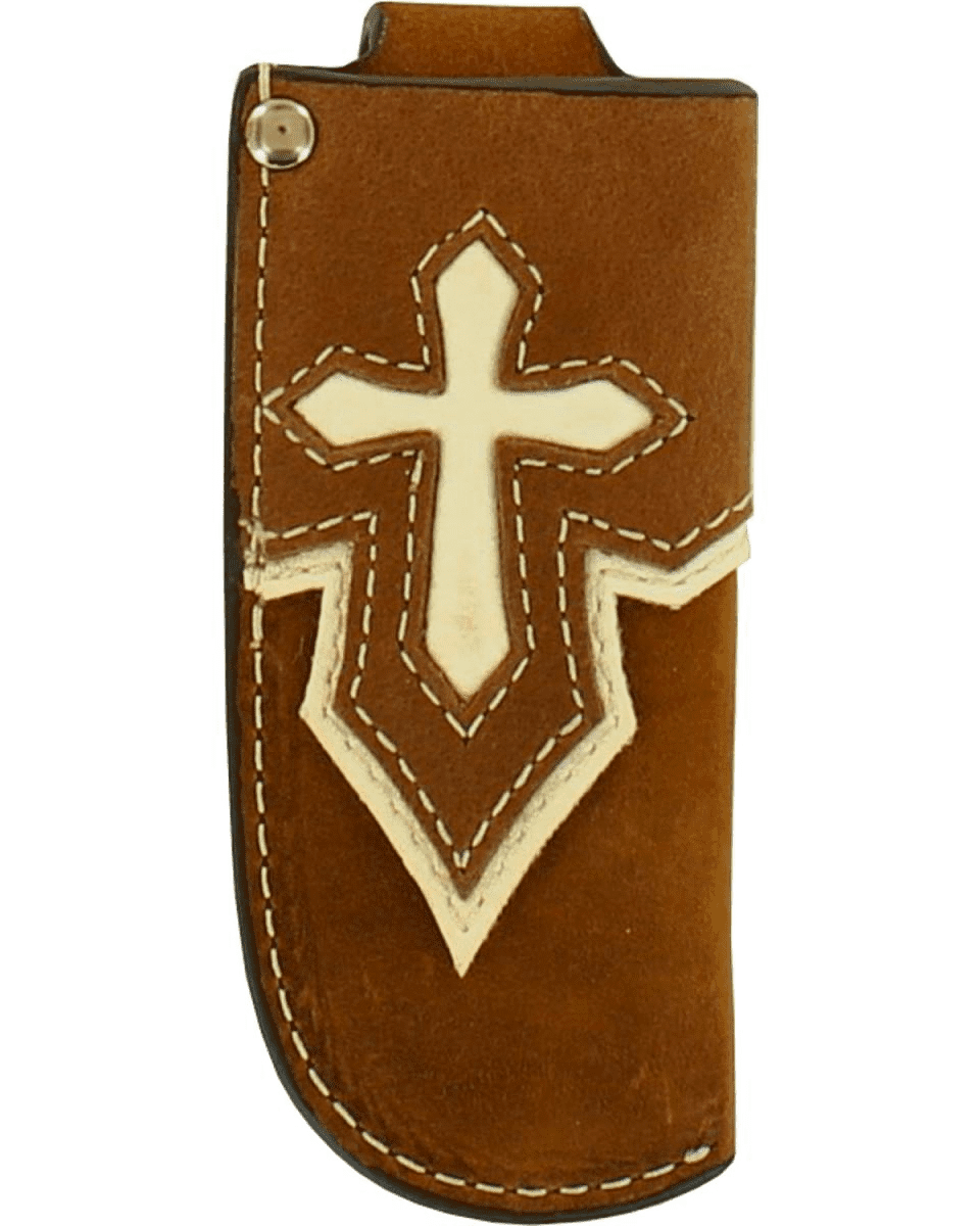 Medium Leather Knife Sheath with Cross