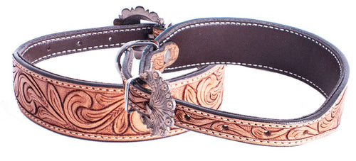 Tooled Leather Dog Collar