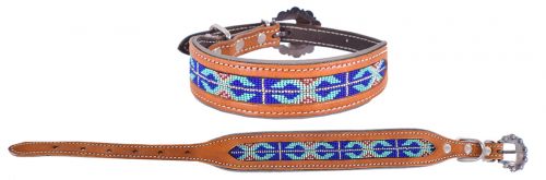 Royal Blue Beaded Couture Dog Collar