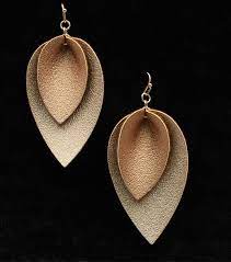 Blazin Roxx Double Leaf Design Earrings Gold